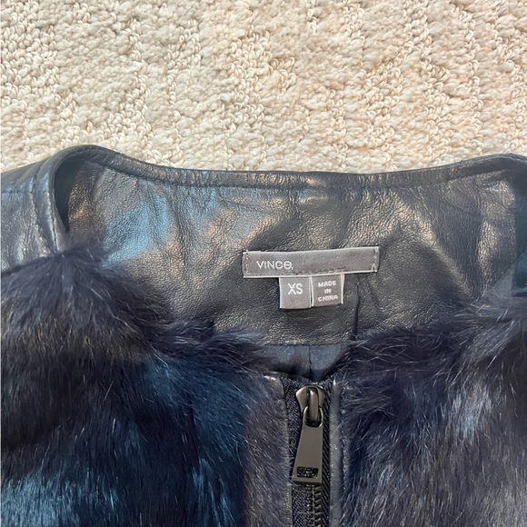 Vince Genuine Quilted Leather and Rabbit Fur Vest - Picture 6 of 6